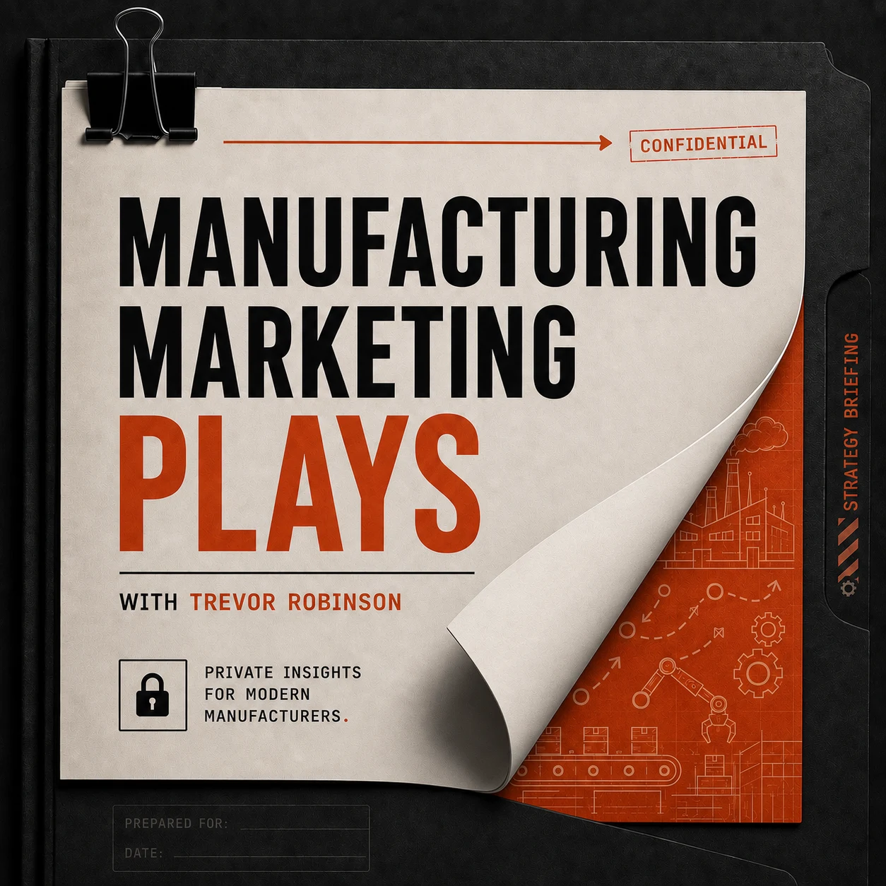 Manufacturing Marketing Plays podcast cover with Trevor Robinson